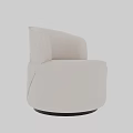 Modern Beige Accent Chair With Curved Backrest Upholstered Fabric Round Shape And Black Base