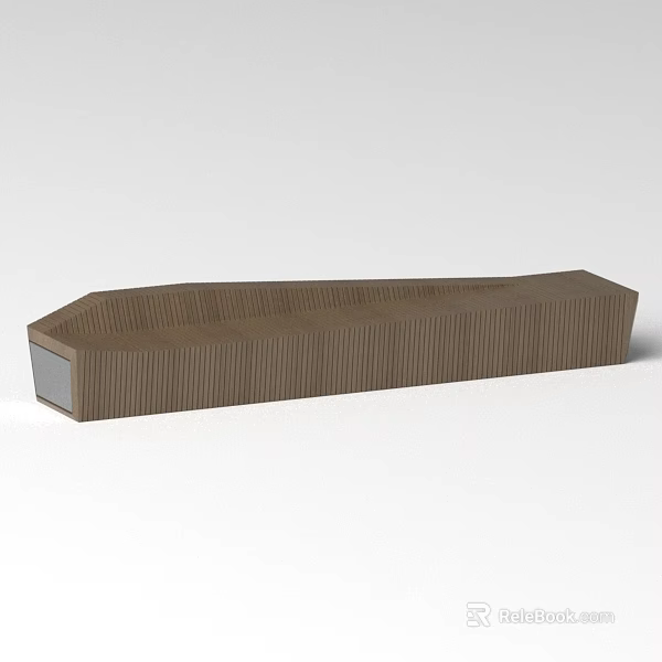 Wooden Outdoor Bench With Vertical Striped Design For Modern Garden Seating 3d model