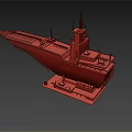 Highly Detailed Aircraft Carrier 3D Model Featuring Deck And Tower Structure
