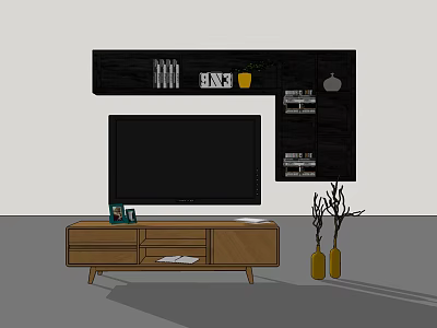 Nordic TV Cabinet TV Wall 3d model