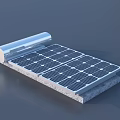Solar Power System Featuring Panels And Cylindrical Collector On Concrete Platform