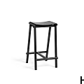 Sleek Black HAY Bar Stool With Minimalist Metal Frame And Leather Seat Design