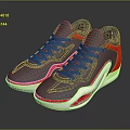 Stylish Modern Sneakers Featuring Gray Red And White Color Design
