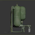 Green Twin Gas Cylinder Weapon With Spray Gun Stand And Connected Hose