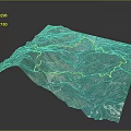 Scenic 3D Mountain Landscape With Green Vegetation And Winding White Paths