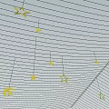 Decorative Star and Moon String Lights Hanging on Ceiling Grid Ambient Lighting 3d model