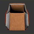 Modern Dining Chair With Brown Leather Seat And Red Metal Frame