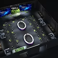 Leading Digital Industry Stage With Green Plants Blue Backdrops Empowering Electrical Society