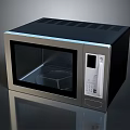 Sleek Black Silver Computer Controlled Microwave Oven With Digital Display And Glass Door