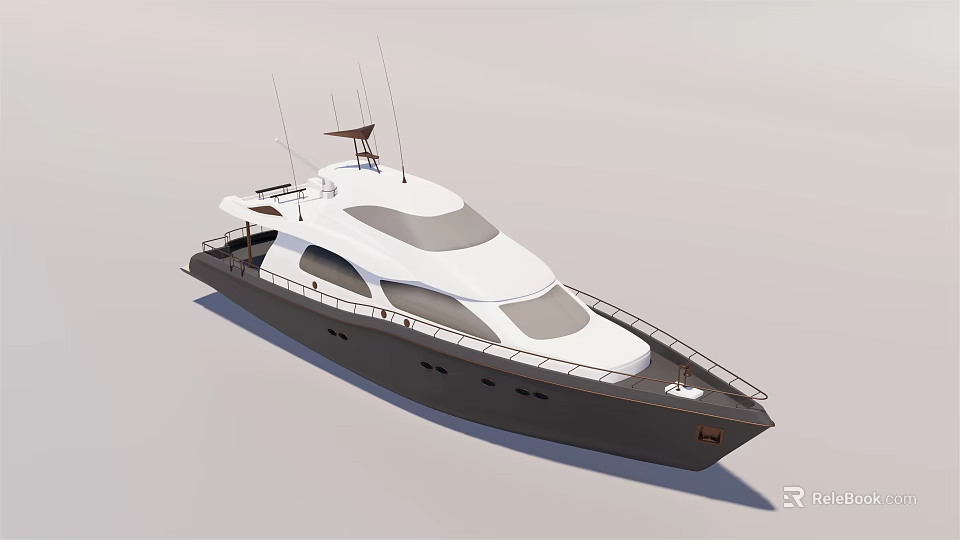 Modern Yacht Exterior Design With Sleek Structure 3d model