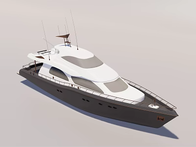 Modern Yacht Exterior Design With Sleek Structure 3d model
