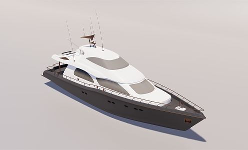 modern yacht ship cruise ship speedboat 3d model