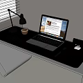 Computer Desk Laptop Mobile Phone 3d model