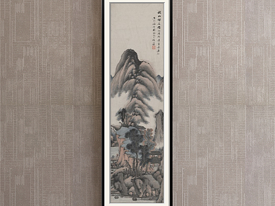 New Chinese Landscape Painting Black and White Hallway Landscape model