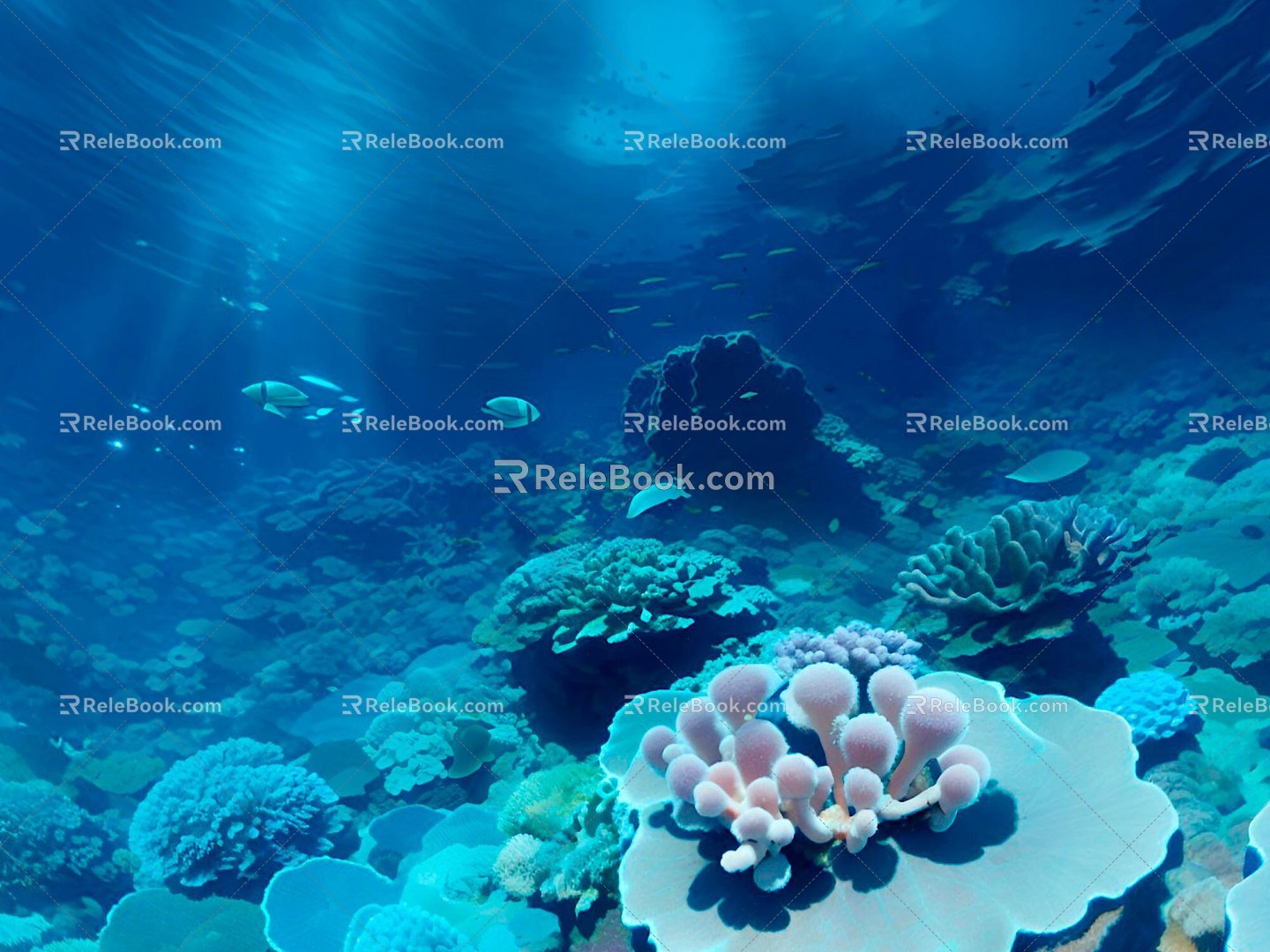 sky box hdri underwater world background 3d model