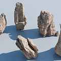 Natural Rough Stones and Wood Pieces for Creative Decorative Projects