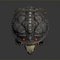 Reptile Turtle With Red Glowing Eyes Textured Shell Sharp Claws And Mythical Design 3d model