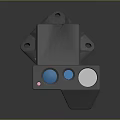 Weapon Mechanical Module Featuring Gray Body Blue White Circular Parts and Pink Indicator Light