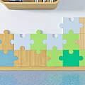 Modern Children's Tables and Chairs Kindergarten Tables and Chairs Background Wall 3d model