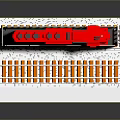Red Model Train Locomotive On Orange Track With Detailed Platform Base