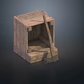 Rustic Wooden Storage Box With Small Shovel For Daily Household Use