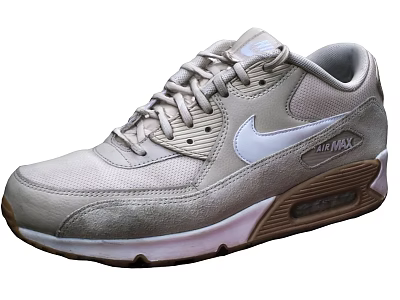 Light Gray Nike Air Max Sneakers With Mesh Upper White Logo And Stylish Sole 3d model