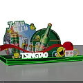 Tsingtao Beer Promotion Display With Bottles Cans And New Launch Elements 3d model