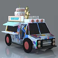 Mobile Cake Shop Functional Vehicle With Colorful Design Top Cake And Stars