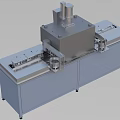 Industrial Equipment with Gray Cabinets Workbench and Automated Control Panel for Manufacturing Processes