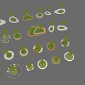 Tree Pits With Various Shapes And Green Trees In Landscape Design 3d model