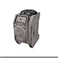Gray Industrial Mechanical Equipment With Black Top Panel And Control Buttons