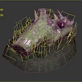 Natural Wooden Log Covered With Green Moss And Surrounded By Fresh Grass On Dirt Base