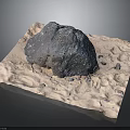 Natural Wood And Stone Combination With Textured Mat And Small Pebbles