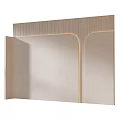 Modern Minimalist Wall Design With Linear Patterns Built in Lighting And Curved Panels 3d model