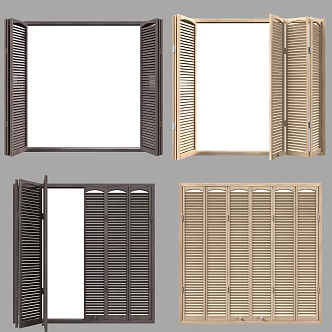 New Chinese Folding Door 3d model
