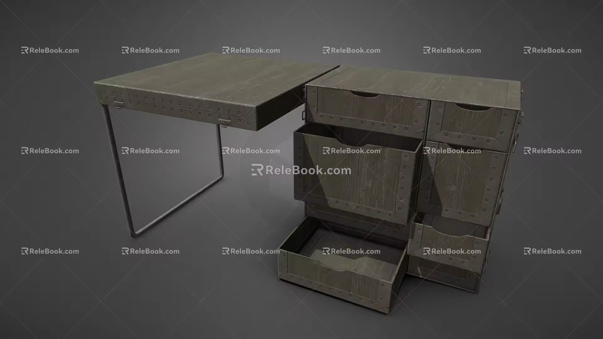 Portable Military Field Table 3d model
