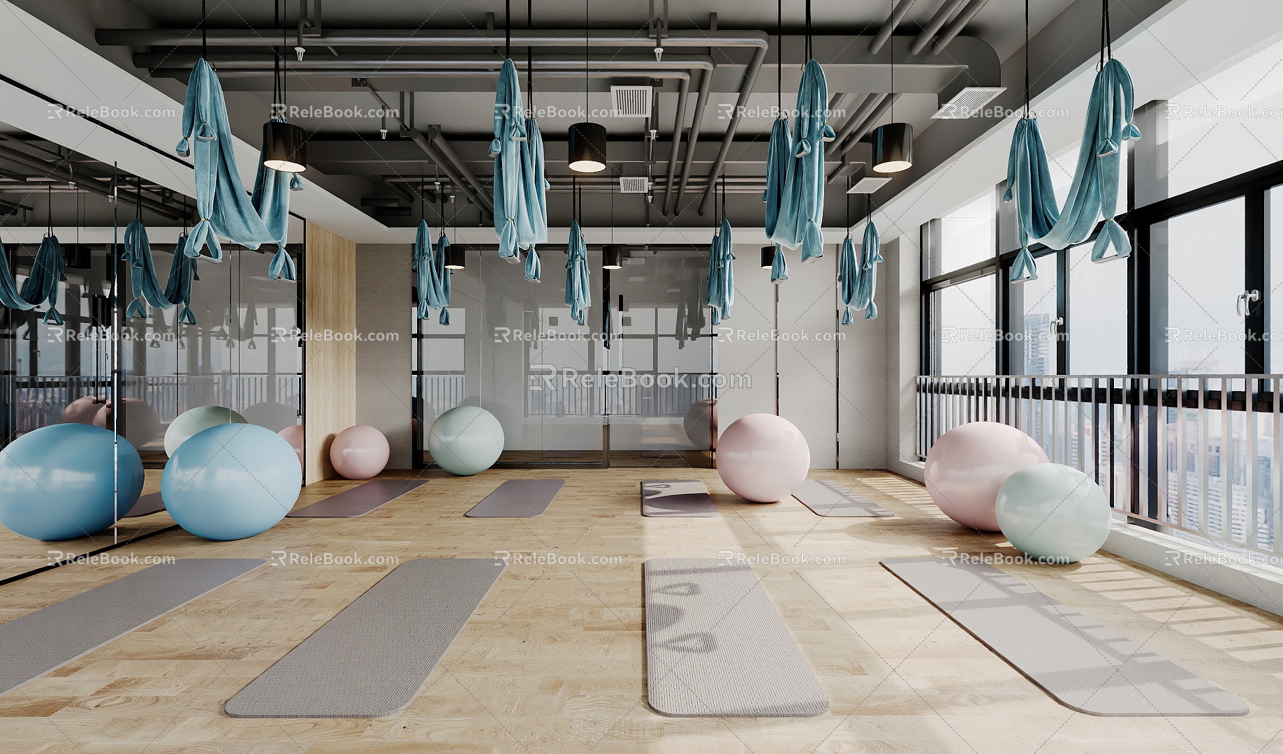 Modern Yoga Room 3d model