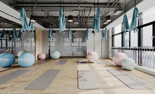 Modern Yoga Room 3d model