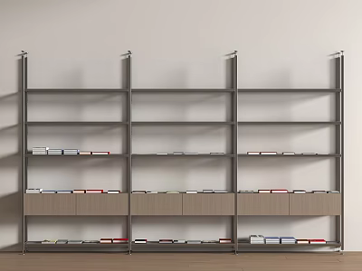 Modern Bookshelf Minimalist Bookshelf Partition Storage Rack Decorative Rack Metal Display Rack 3d model