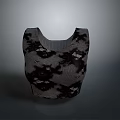 Sleeveless Lace Top With Black Gray Floral Pattern For Daily Use