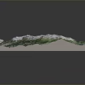 3D Landscape Model Showcasing Mountain Terrain With Green Vegetation And White Snowy Peak
