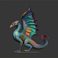 Colorful Dragon Statue With Vibrant Scales Iridescent Wings And Decorative Base