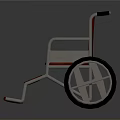 Sturdy Red Wheelchair With Metal Frame Red Seat Footrest And Large Wheels