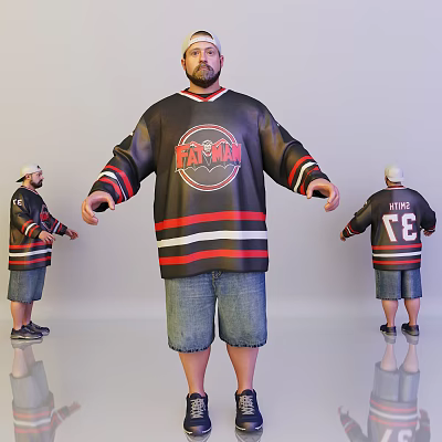 modern man fat figure 3d model