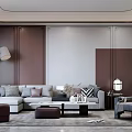 Modern sofa coffee table combination 3d model