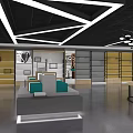 Specialty Store Interior With Modern Display Shelves Spacious Aisle And Lighting