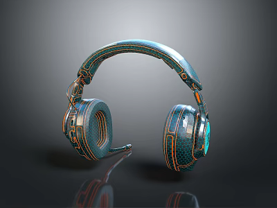 Modern Electronic Headphones With Illuminated Design And High Quality Audio Features 3d model
