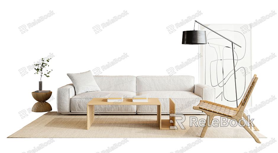 Quiet sofa tea table combination model