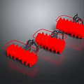 Red Rotary Tiller Blades With Metal Frames Three Units Agricultural Machinery