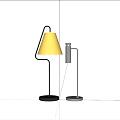 Modern Table Lamps With Gold Colored Shades Black Metal Frames And Round Bases